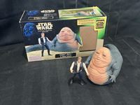 1996 Kenner The Power Of The Force Jabba the Jutt & Han Solo Action Figures w/ Box