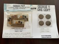 Canada Post Pins w/ One Cent Coins