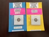 Canadian Silver 10 Cent Coins 