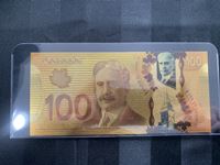    Gold Canadian 100 Dollar Bill