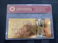    Gold Candian 100 Dollar Bill