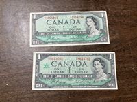 1967 & 1954 Canadian $1 Bills