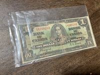 1937 Canadian $1 Bill