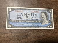 1954 Candian $5 Bill