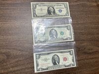 American $2 & $1 Bills