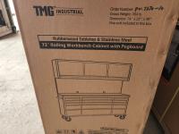  TMG Industrial  72 Inch Rolling Workbench Cabinet w/ Peg Board