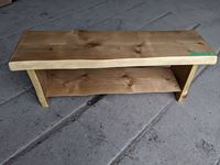    Handcrafted 48 Inch X 13-1/2 X 18 Inch Live Edge Bench