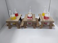    (3) Picnic Tables w/ Condiment Bottles 
