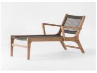    Wood and Rope Patio Chase Lounger