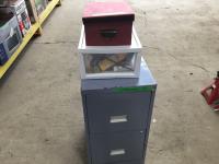    Miscellaneous Acrylic Paints and Filing Cabinet