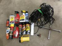    Extension Cord, Flash Light and Cleaners
