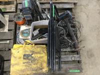    Spill Kit, Piston Paint Sprayer, (2) Folding Chairs, Grinders Discs, 7 Inch Saw Blades