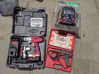    Soldering Kit, King Canada Cordless Drill and Welding Helmet