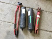    (2) Parker Hydraulic Accumulators, Hydraulic Cylinder and Tire Chain Pliers