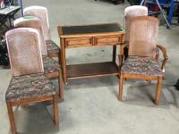    (5) Wood Chairs and Dining Server