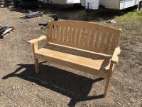    54 Inch Wooden Hand Crafted Bench