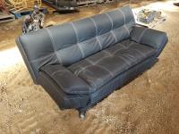    Black Leather Futon Couch