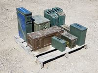    Assortment of Antique Storage Boxes & Jerry Cans
