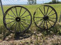    (2) 55 Inch Decorative Wagon Wheels