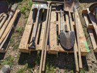 Assorted Shovels, Pry Bar & Squeege