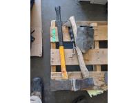 (2) Axes, Foldable Shovel & Garden Weeding Tool