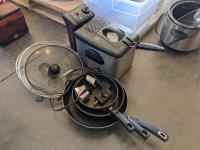 Deep Fryer, Slow Cooker, Set of Frying Pans, Cooking Grill