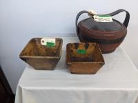 Chinese Wedding Basket & (2) Rice Bowls