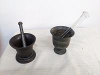Cast Iron and Bronze, Mortar & Pestle