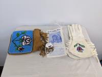 Native Beaded Sackel & 1949 Beaded Gloves (Banff Indian Days)
