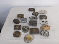(17) Belt Buckles Includes Oil and Gas