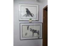 Inuit Stone Cut Raven Art & Pencil Horse Drawing