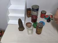 Five Nozzle, Various Tins, Display Shelf