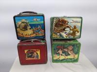 (4) Metal Lunch Boxes