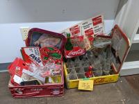 Large Qty of Coke Trays, Bottles, Crates & Signs