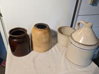 (4) Stoneware Crocks
