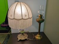 Green Onyx Lamp & Brass (2) Wick Lamp