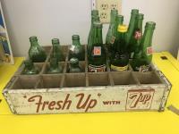    7 Up Crate & (15) Bottles