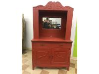 Red Painted (2) Piece Cupboard