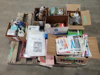 Pallet of Miscellaneous Home Décor, Sewing and Knitting Patterns