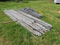 Galvanized Fence Pipe & (2) Rolls Chain Link Fencing