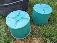 (2) Poly Feed Tubs