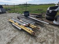 Miscellaneous 4 Inch Steel Posts, Fire Pit, Treated Fence Posts