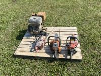 (2) Chain Saws w/ Hedge Trimmer & Motor