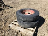 (2) 9R22.5 Grain Truck Tires & Rims