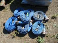    (7) 3 Inch X 50 Ft Lay Flat Hoses with Camlocks
