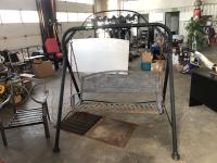    Metal Swing W/ Horse Design & (2) Patio Chairs 