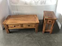    Wooden Coffee Table & End Table w/ Compartment