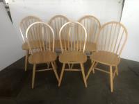    (6) Solid Oak Chairs 