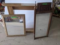 Fireplace Insert, Framed Mirror and Antique Mirror