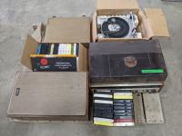 Record Players, Boxes of Assorted 8-Tracks, Speaker Box